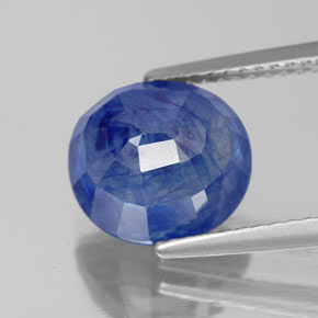 5.46克拉天然蓝宝石，椭圆形切割，9.9×9.1毫米，SI