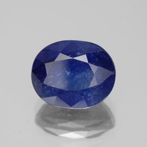 4.46克拉天然蓝宝石，椭圆形切割，10.1×8.3毫米，SI