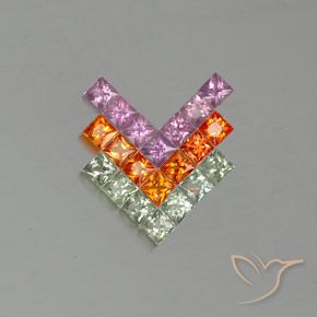 3.25ctw 天然 彩色 蓝宝石, 正方形, VVS-VS