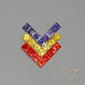 3.08ctw 天然 彩色 蓝宝石, 正方形, VVS-VS