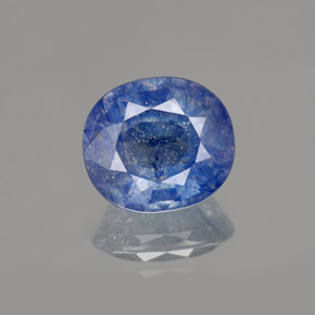 5.36克拉天然蓝宝石，椭圆形切割，10.6×9.4毫米，SI