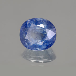 5.36克拉天然蓝宝石，椭圆形切割，10.6×9.4毫米，SI