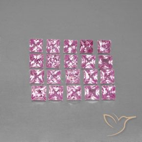 3.45天然粉色蓝宝石，方形，2.9×2.8毫米，VVS-VS
