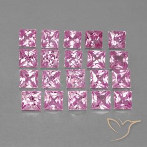 3.45天然粉色蓝宝石，方形，2.9×2.8毫米，VVS-VS