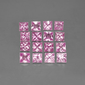 3.76天然粉色蓝宝石，方形，3.4×3.3毫米，VVS-VS