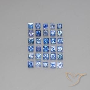 5.85天然蓝宝石，方形，3.2×3.1毫米，VVS-VS