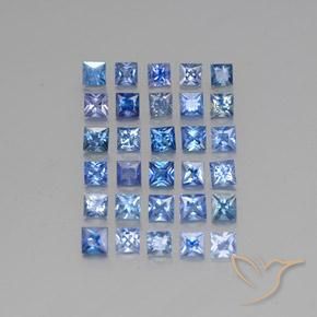 5.85天然蓝宝石，方形，3.2×3.1毫米，VVS-VS