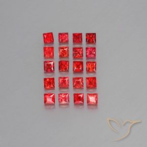 2.67天然橙色蓝宝石，方形，2.6×2.5毫米，VVS-VS