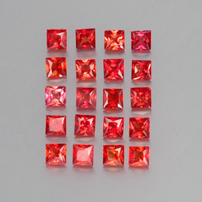 2.47天然橙色蓝宝石，方形，2.7×2.7毫米，VVS-VS