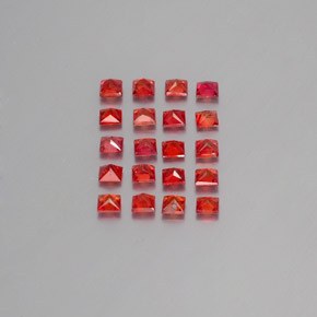 2.47天然橙色蓝宝石，方形，2.7×2.7毫米，VVS-VS
