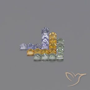 2.76天然多色蓝宝石，方形，2.6×2.6毫米，VVS-VS