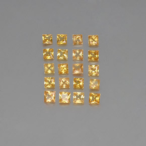 天然黄色蓝宝石，方形，2.5×2.4毫米，VVS-VS