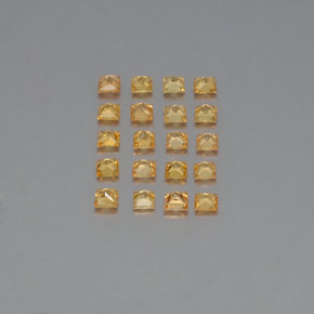 天然黄色蓝宝石，方形，2.5×2.4毫米，VVS-VS