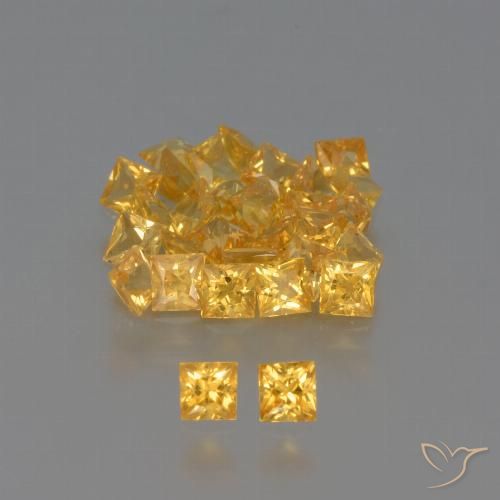 3.28天然黄色蓝宝石，方形，2.5×2.4毫米，VVS-VS