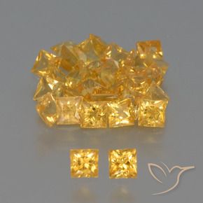3.28天然黄色蓝宝石，方形，2.5×2.4毫米，VVS-VS