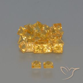 3.28天然黄色蓝宝石，方形，2.5×2.4毫米，VVS-VS
