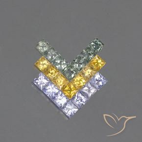 3.08ctw 天然 彩色 蓝宝石, 正方形, VVS-VS