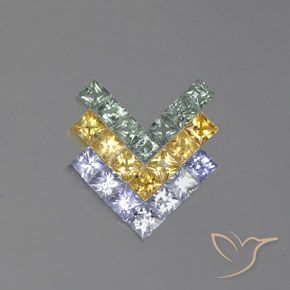 3.12ctw 天然 彩色 蓝宝石, 正方形, VVS-VS