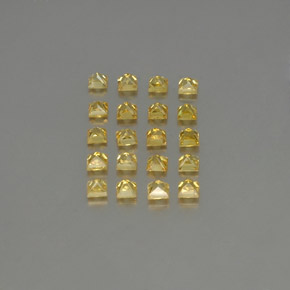 天然黄金色蓝宝石，方形，2.6×2.6毫米，VVS-VS