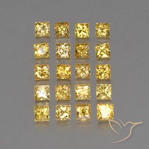 2.46天然黄色蓝宝石，方形，2.5×2.5毫米，VVS-VS