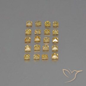 2.46天然黄色蓝宝石，方形，2.5×2.5毫米，VVS-VS