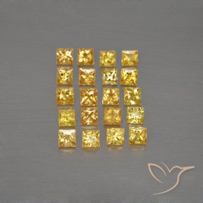 3.03ctw 天然 金色 蓝宝石, 正方形, VVS-VS