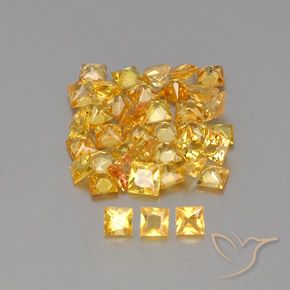 4.73ctw 天然 金色 蓝宝石, 正方形, VVS-VS