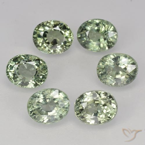 4.06ctw 天然 Medium Light Green 蓝宝石, 椭圆形, VVS-VS