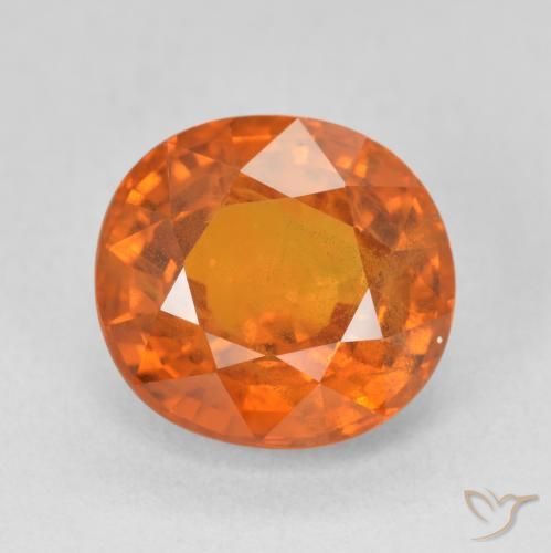 7.50ct 天然 深橙色 蓝宝石, 椭圆形, SI