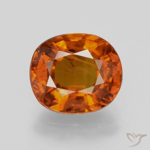 4.98ct 天然 火橙 蓝宝石, 椭圆形, VS-SI