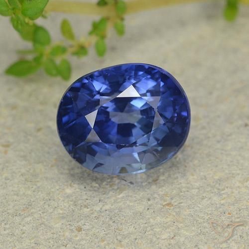 3.38ct 天然 矢菊花蓝 蓝宝石, 椭圆形, VS