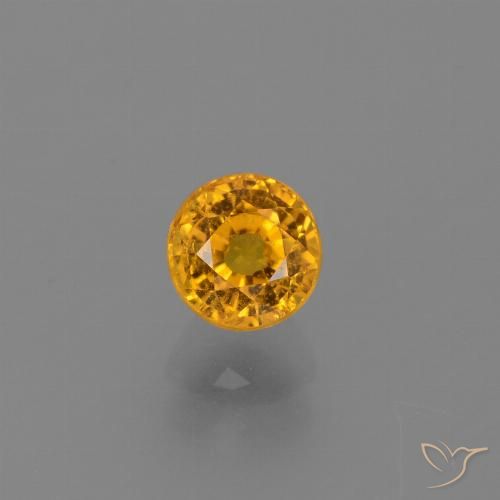 0.84ct 天然 深橙金 蓝宝石, 圆形的, VS