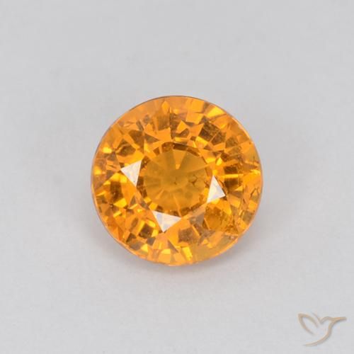 0.71ct 天然 橙金 蓝宝石, 圆形的, VS