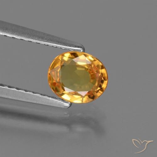 0.73ct 天然 深橙色-金色 蓝宝石, 椭圆形, VS