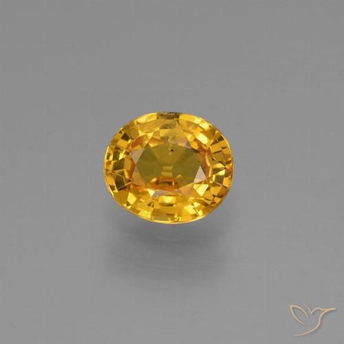 0.88ct 天然 深金色 蓝宝石, 椭圆形, VS