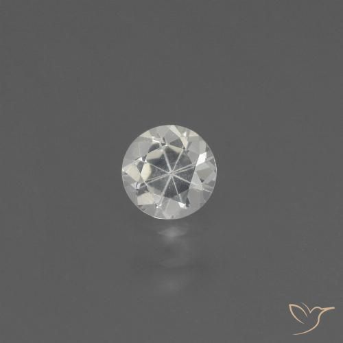 0.39ct 天然 白色 蓝宝石, 圆形的, VS