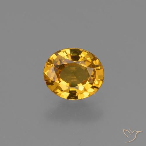 0.61ct 天然 深金橙色 蓝宝石, 椭圆形, VS