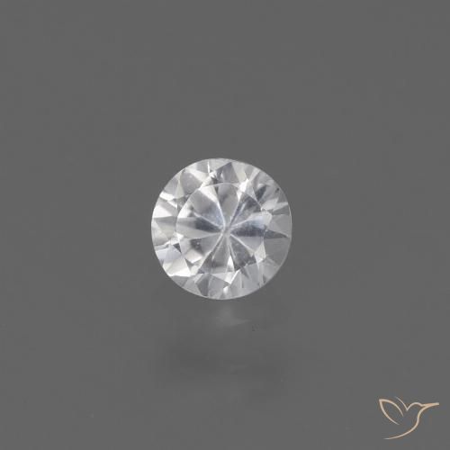 0.42ct 天然 白色 蓝宝石, 圆形的, VS