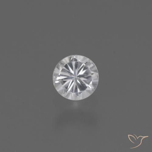 0.41ct 天然 白色 蓝宝石, 圆形的, VS