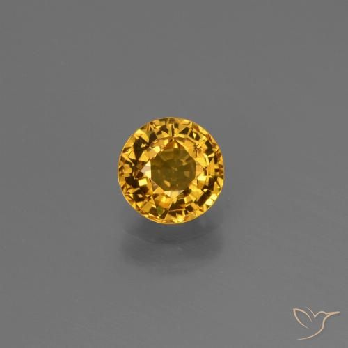0.84ct 天然 深金色 蓝宝石, 圆形的, VVS-VS