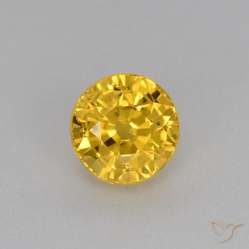 0.73ct 天然 金色 蓝宝石, 圆形的, VS