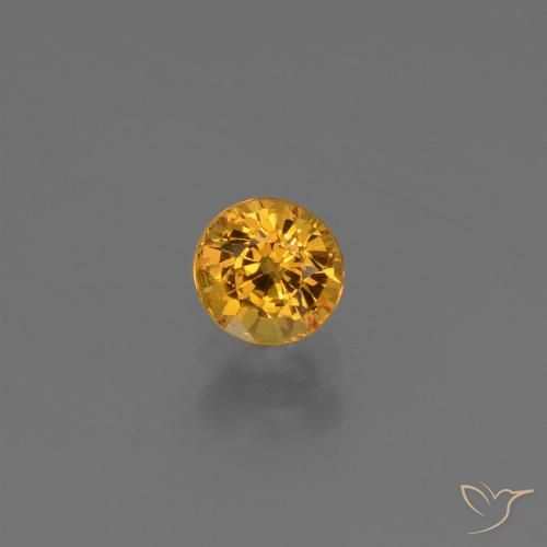 0.70ct 天然 深橙色-金色 蓝宝石, 圆形的, VS