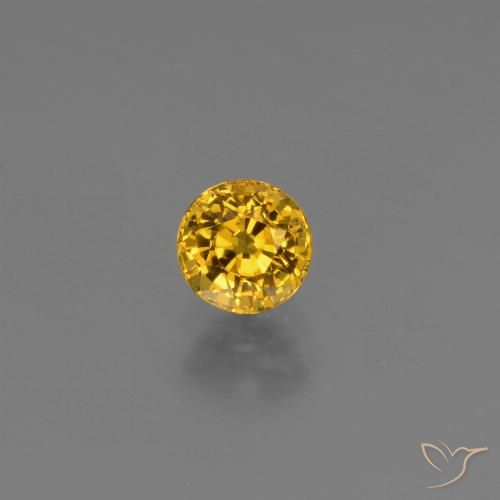 0.65ct 天然 金色 蓝宝石, 圆形的, VVS-VS