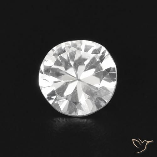 0.38ct 天然 白色 蓝宝石, 圆形的, VS