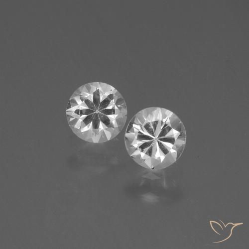 0.85ctw 天然 白色 蓝宝石, 圆形的, VVS-VS