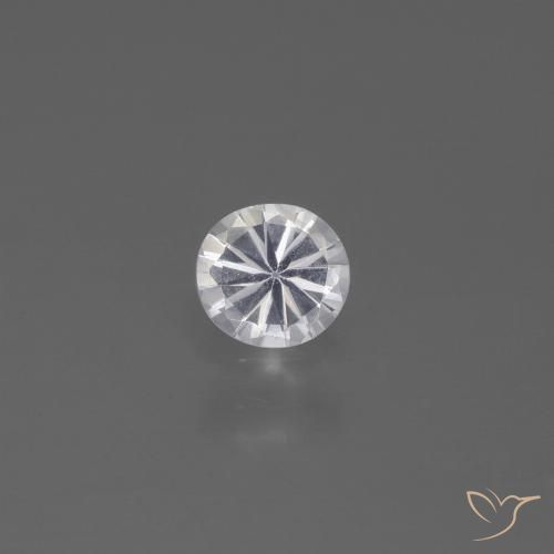 0.38ct 天然 白色 蓝宝石, 圆形的, VS