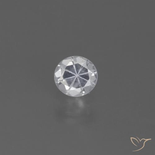 0.44ct 天然 白色 蓝宝石, 圆形的, VS