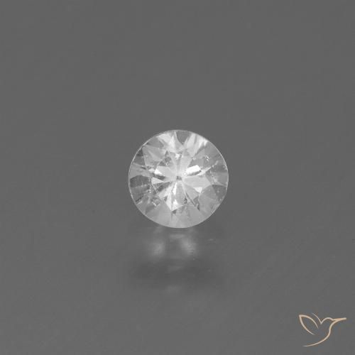 0.43ct 天然 白色 蓝宝石, 圆形的, VS