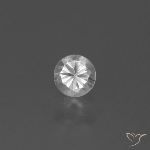0.43ct 天然 白色 蓝宝石, 圆形的, VS