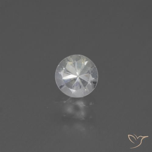 0.45ct 天然 白色 蓝宝石, 圆形的, VS